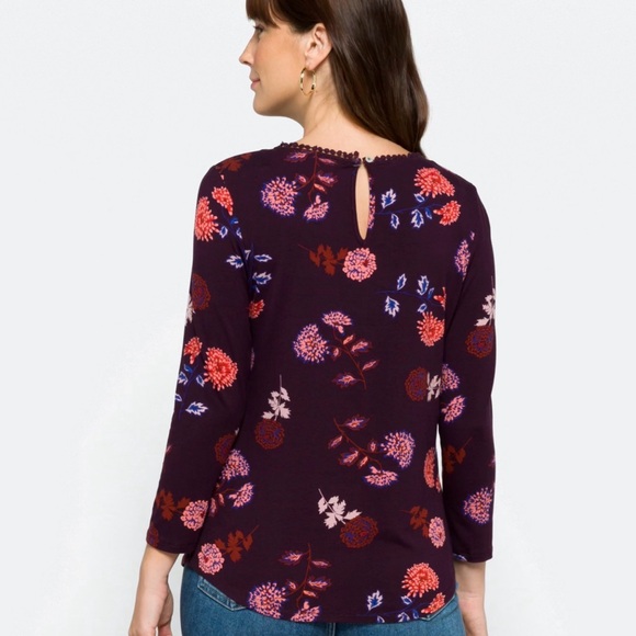 Daniel Rainn Purple Floral Lace Women's Blouse - Picture 2 of 5